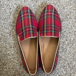 NEW J. Crew Red Plaid Flats